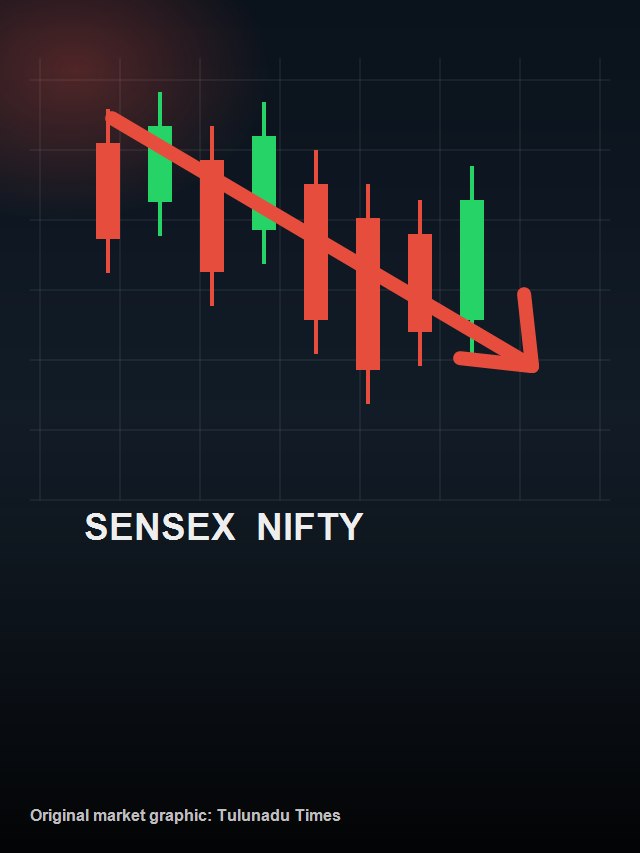 Sensex Nifty fall market chart Kannada web story graphic
