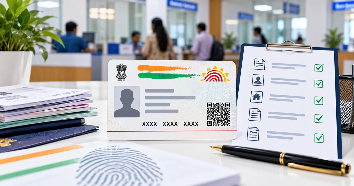 Aadhaar Name Update Rules 2026 ಅಡಿಯಲ್ಲಿ ಹೆಸರು ತಿದ್ದುಪಡಿ ಮತ್ತು ಅಗತ್ಯ ದಾಖಲೆಗಳ ಪ್ರಾತಿನಿಧಿಕ ಚಿತ್ರ